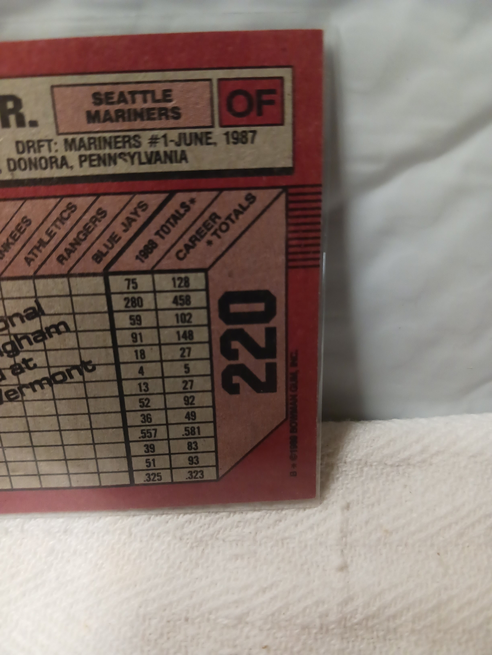1989 Bowman KEN GRIFFEY JR ROOKIE COLLECTORS EDITION (TIFFANY RC) - Picture 7 of 9